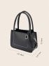 Mini Square Bag Stitch Detail Double Handle PU