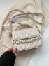 Mini Square Bag Quilted Chain Decor Flap PU