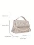 Mini Square Bag Quilted Chain Decor Flap PU