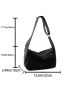 Black Hobo Bag PU Minimalist