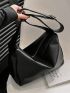 Black Hobo Bag PU Minimalist