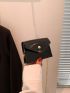 Mini Square Bag Crocodile Embossed Black