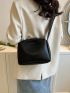 Black Hobo Bag Adjustable Strap With Zipper PU