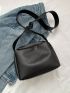 Black Hobo Bag Adjustable Strap With Zipper PU