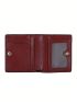 Women's PU Small Compact Bifold Pocket Wallet Ladies Mini Purse With Id Card Window