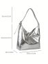 Metallic Hobo Bag Funky Silver