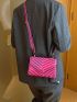 Mini Flap Square Bag Quilted Pattern Metallic Funky