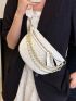 Small Fanny Pack Embossed Detail Chain Decor