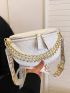 Small Fanny Pack Embossed Detail Chain Decor