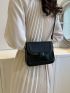 Mini Flap Square Bag Minimalist Black