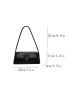 Medium Flap Baguette Bag Crocodile Embossed Elegant