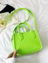Mini Square Bag Stitch Detail Neon Green Funky