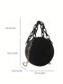 Mini Circle Bag Chain Strap Solid Color