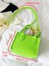 Mini Square Bag Stitch Detail Neon Green Funky