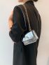 Mini Flap Square Bag Metallic Funky Chain Strap