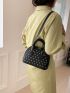 Small Dome Bag Studded Decor Double Handle PU