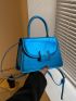 Mini Flap Square Bag Metallic Blue Funky