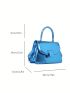 Mini Flap Square Bag Metallic Blue Funky