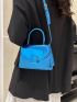 Mini Flap Square Bag Metallic Blue Funky