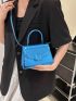 Mini Flap Square Bag Metallic Blue Funky