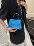 Mini Flap Square Bag Metallic Blue Funky