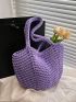 Small Crochet Bag Minimalist Purple