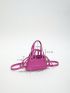 Mini Bucket Bag Letter Detail Double Handle