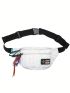 Letter Patch Decor Fanny Pack Zip Front