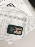 Letter Patch Decor Fanny Pack Zip Front