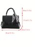 Small Flap Square Bag Litchi Embossed Twilly Scarf Decor