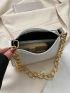 Mini Hobo Bag Snakeskin Print Chain Strap For Daily