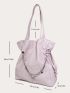 Chain & Heart Decor Shoulder Tote Bag Drawstring Design