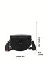 Small Fanny Pack Litchi Embossed Black