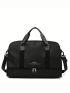 Letter Graphic Travel Bag Large Capacity Black