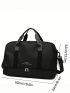 Letter Graphic Travel Bag Large Capacity Black