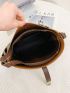 Minimalist Hobo Bag Medium Twist Lock Coffee Brown