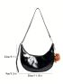 Minimalist Hobo Bag With Bag Charm Small