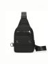 Minimalist Sling Bag Mini Zipper Black