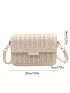 Two Tone Straw Bag Mini Flap Vacation