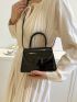 Minimalist Square Bag Mini Flap Black