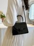 Minimalist Square Bag Mini Flap Black