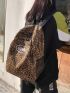 Leopard Pattern Classic Backpack Medium Zipper