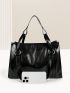 Minimalist Square Bag Large Capacity Black Elegant