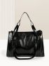 Minimalist Square Bag Large Capacity Black Elegant