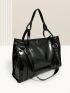 Minimalist Square Bag Large Capacity Black Elegant