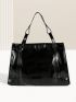 Minimalist Square Bag Large Capacity Black Elegant