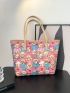 Cartoon Graphic Shoulder Tote Bag Small Double Handle