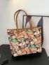 Cartoon Graphic Shoulder Tote Bag Small Double Handle