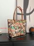 Cartoon Graphic Shoulder Tote Bag Small Double Handle