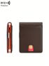 Two Tone Card Holder Genuine Leather RFID Blocking Money Clip